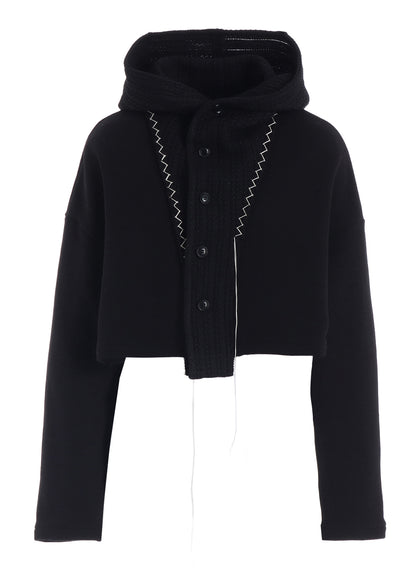 FRENCHTERRY HAND STITCH HOODED CARDIGAN