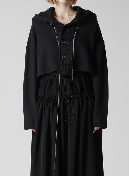 FRENCHTERRY HAND STITCH HOODED CARDIGAN