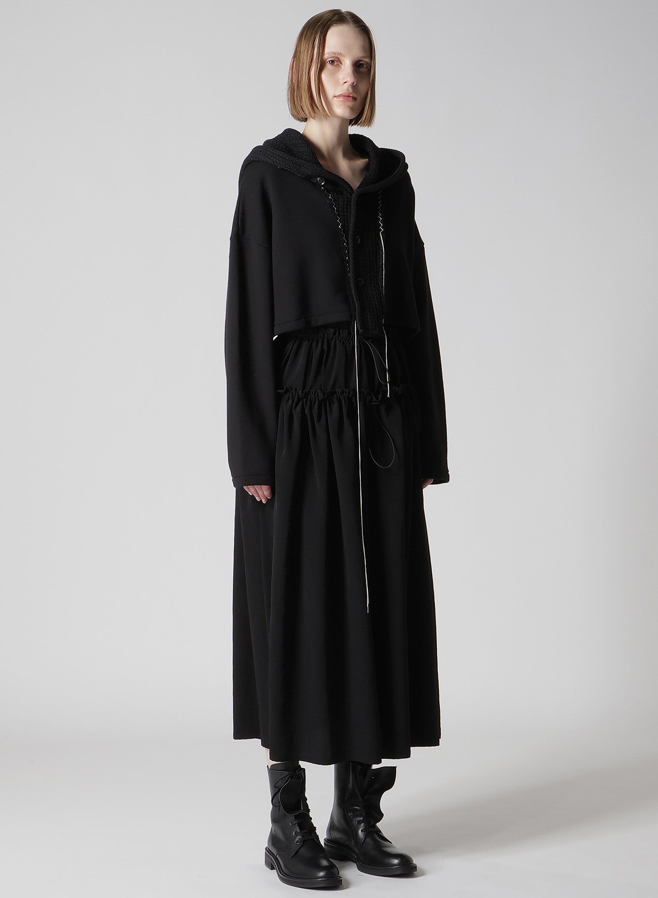 FRENCHTERRY HAND STITCH HOODED CARDIGAN