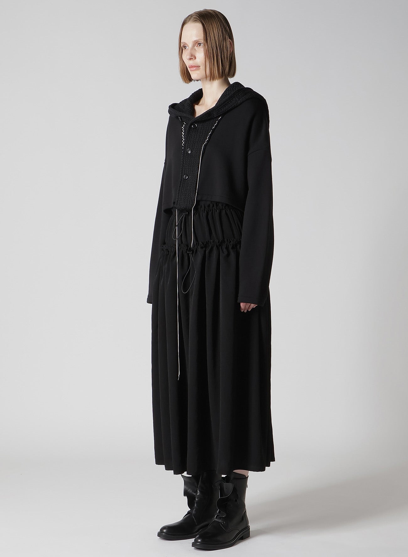 FRENCHTERRY HAND STITCH HOODED CARDIGAN