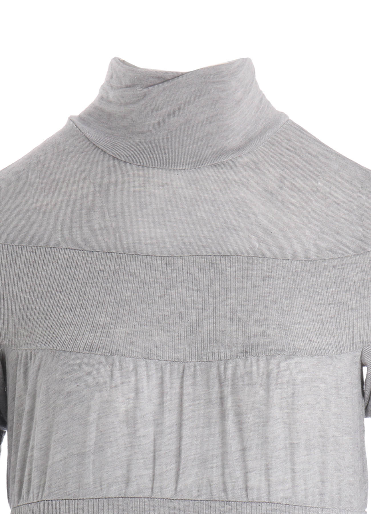 GAUZE JERSEY X RIB PANEL HIGH NECK SHORT SLEEVE TEE