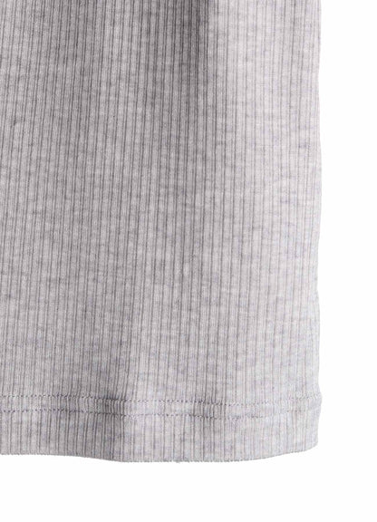 GAUZE JERSEY X RIB PANEL HIGH NECK SHORT SLEEVE TEE