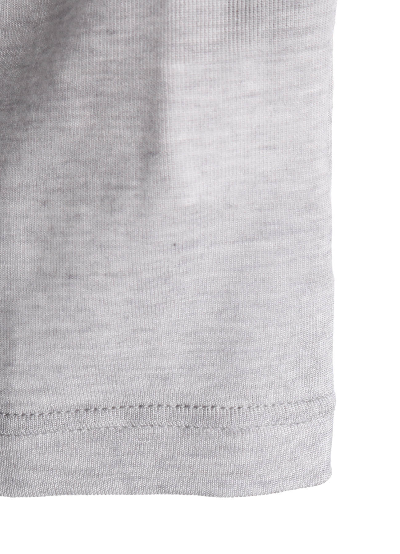 GAUZE JERSEY X RIB PANEL CROPPED ROUND NECK TEE