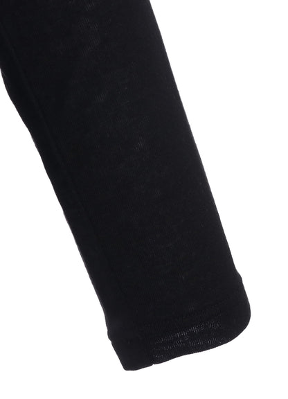 GAUZE JERSEY X RIB PANEL ROUND NECK LONG SLEEVE TEE