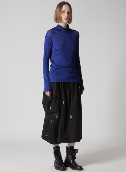 MERCERIZED RIB HIGH NECK LONG SLEEVE TEE