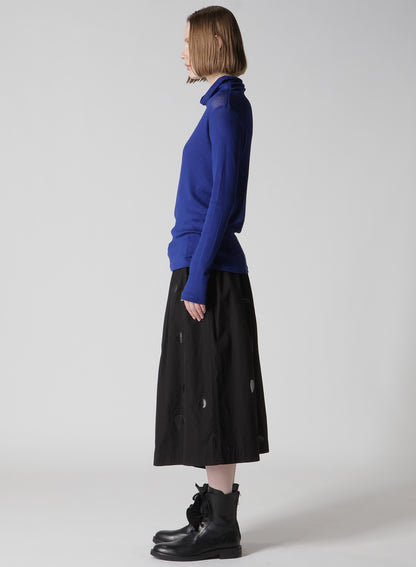 MERCERIZED RIB HIGH NECK LONG SLEEVE TEE