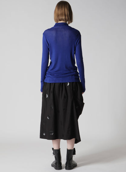 MERCERIZED RIB HIGH NECK LONG SLEEVE TEE