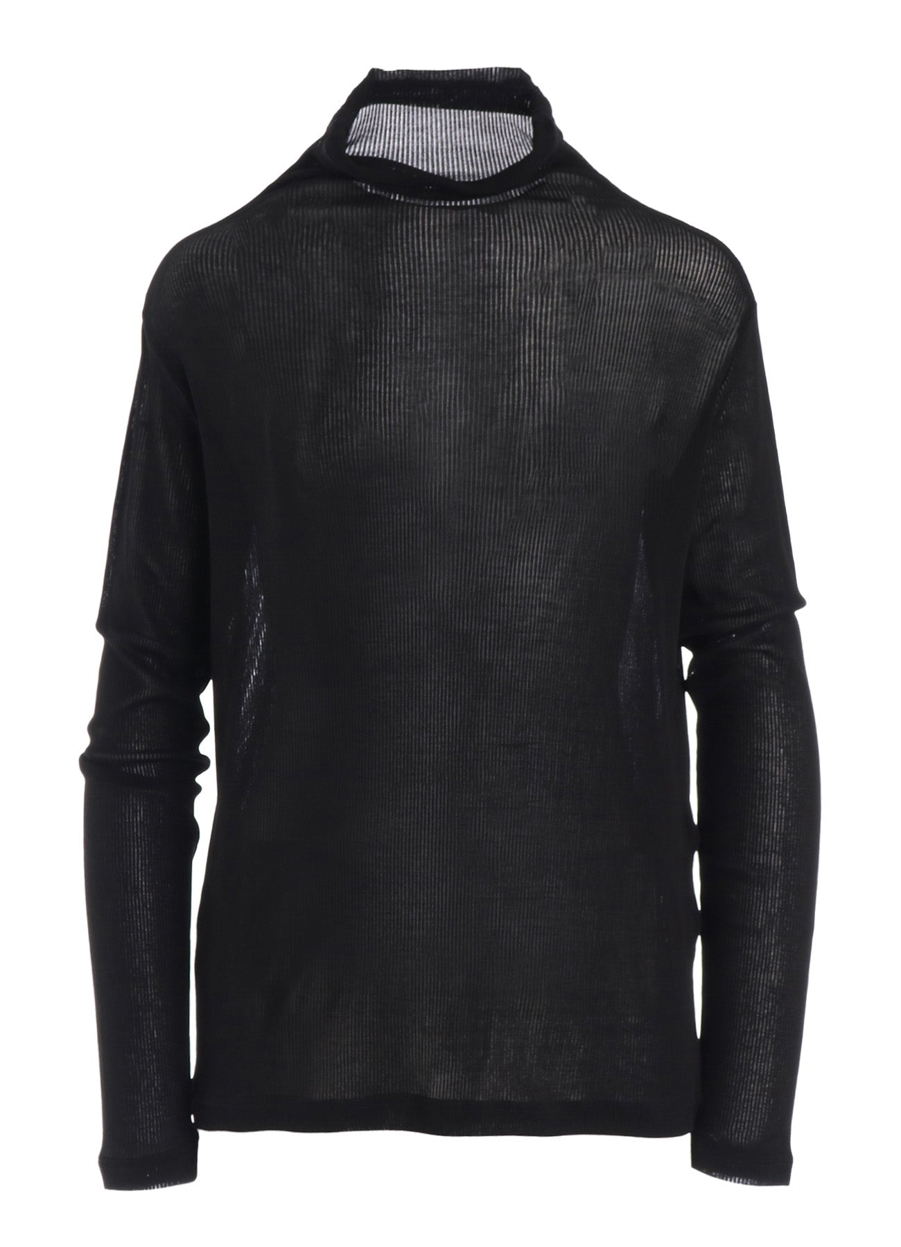 MERCERIZED RIB HIGH NECK LONG SLEEVE TEE