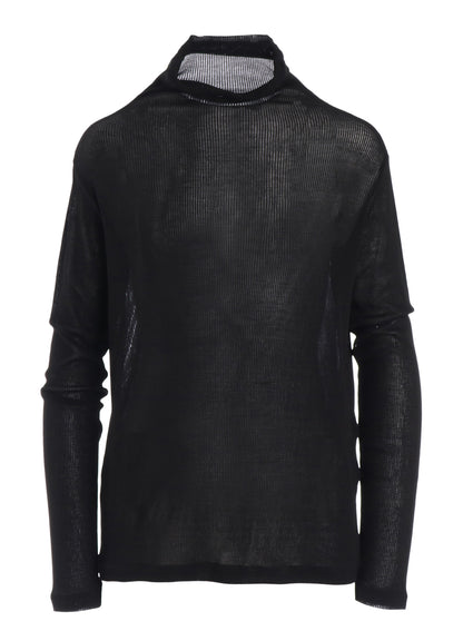 MERCERIZED RIB HIGH NECK LONG SLEEVE TEE