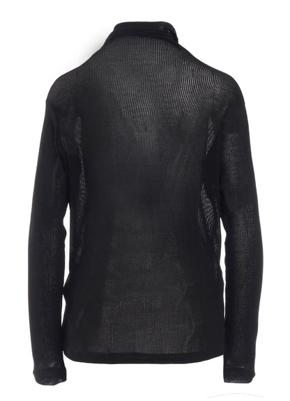 MERCERIZED RIB HIGH NECK LONG SLEEVE TEE