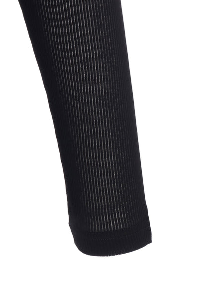 MERCERIZED RIB HIGH NECK LONG SLEEVE TEE