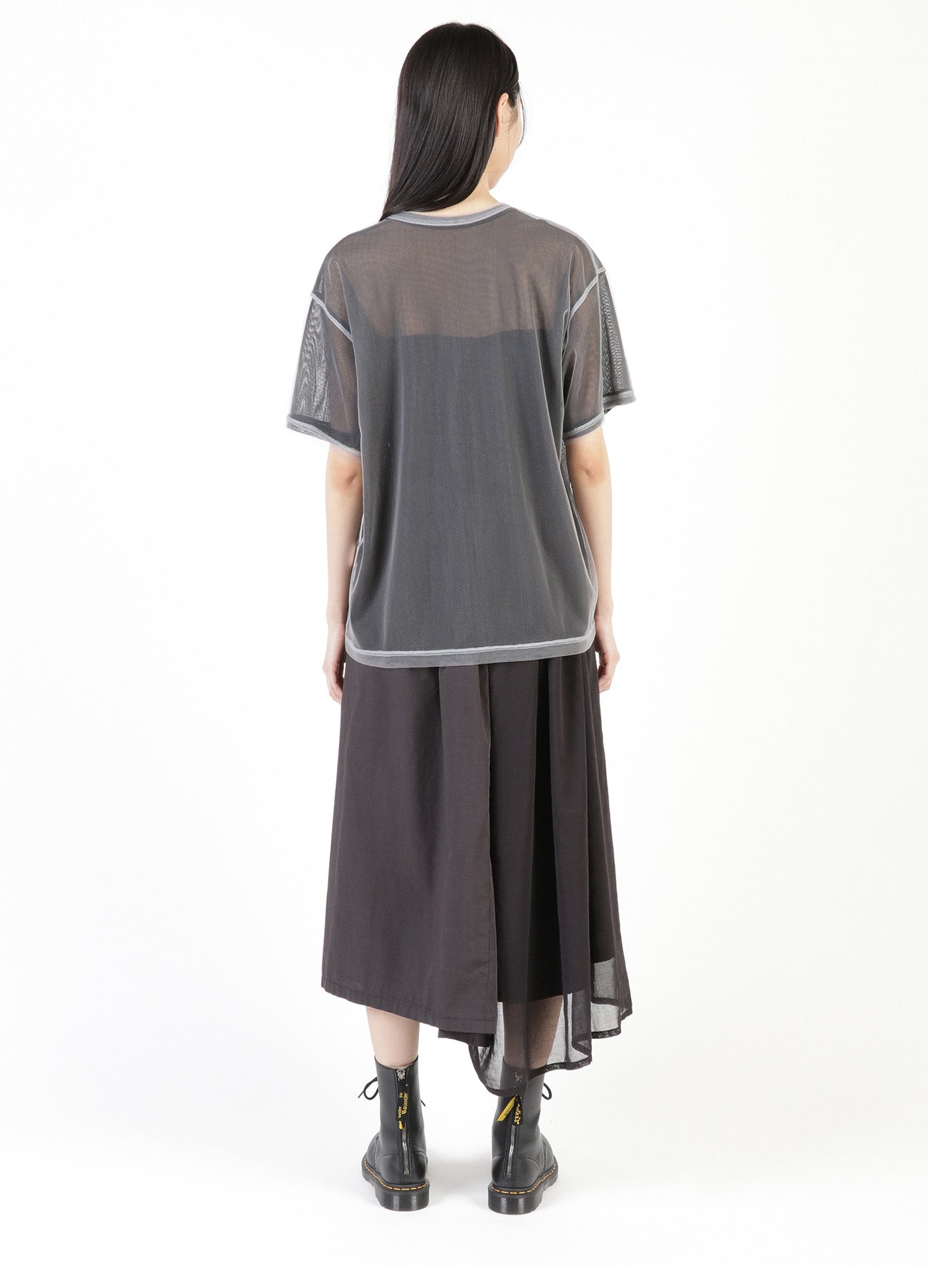 MERCERIZED RIB HIGH NECK LONG SLEEVE TEE