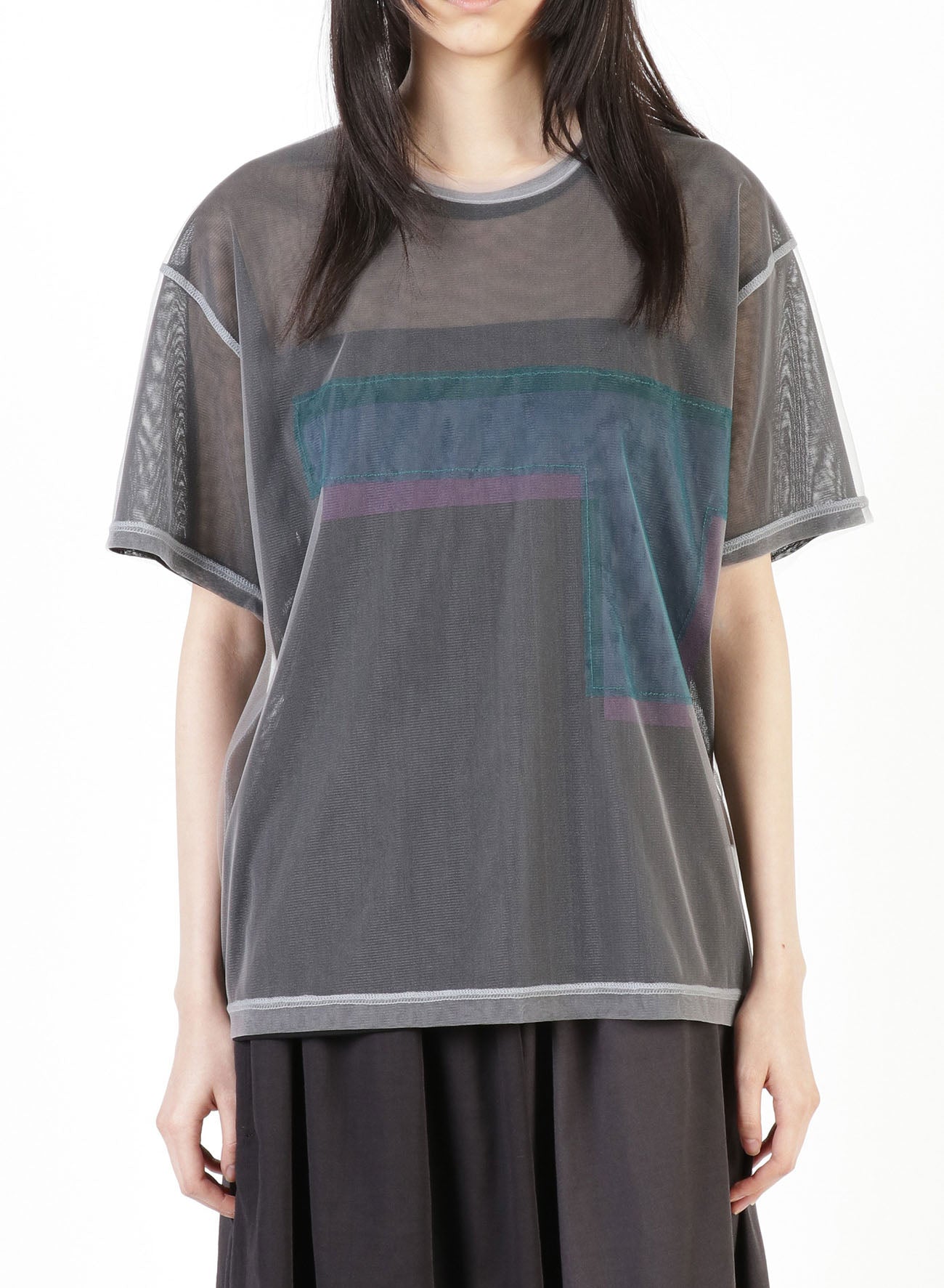 MERCERIZED RIB HIGH NECK LONG SLEEVE TEE