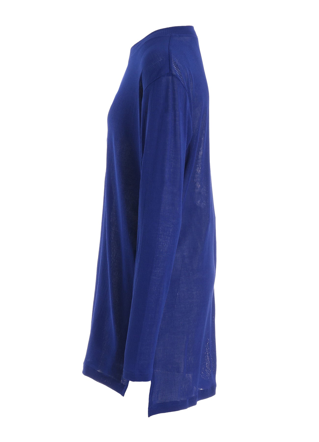 MERCERIZED RIB ASYMMETRIC COLLAR LONG CARDIGAN