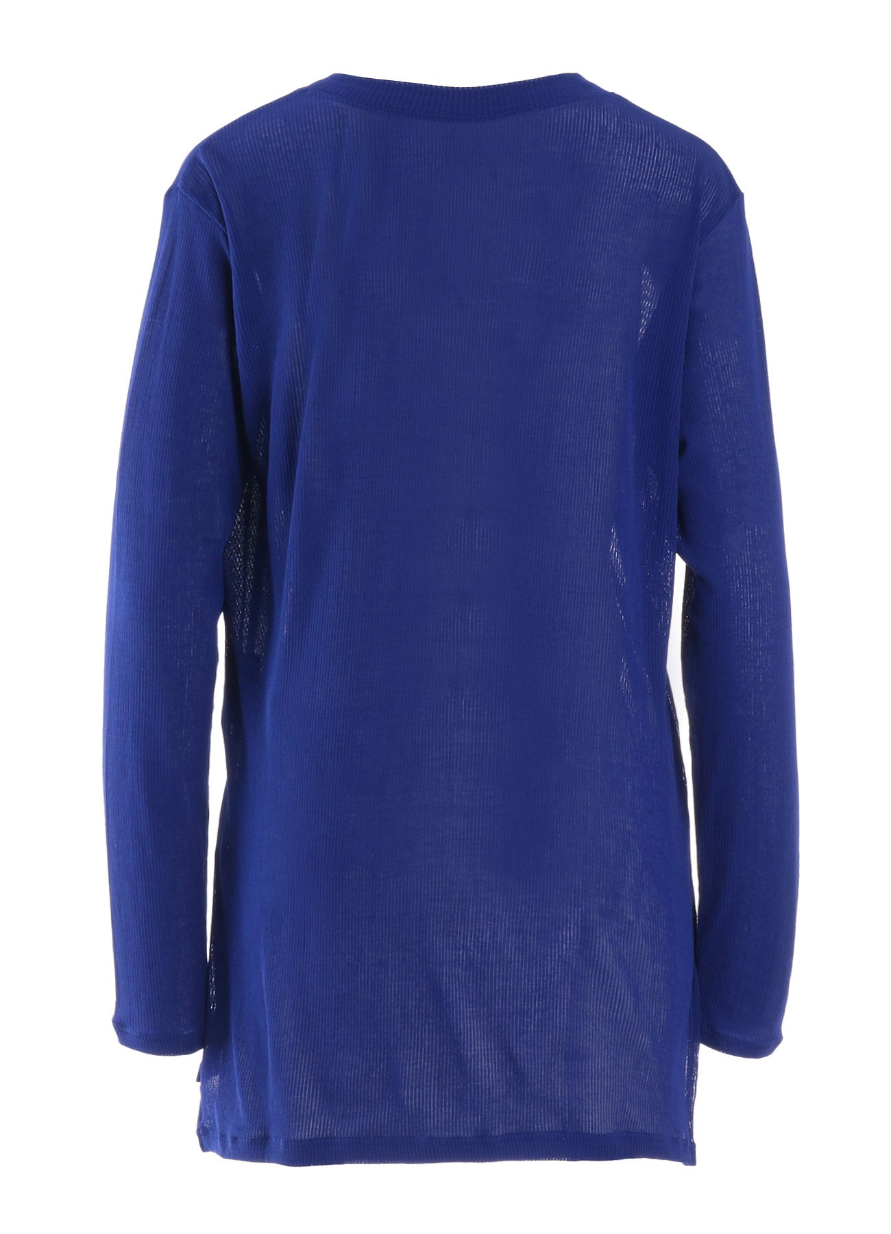 MERCERIZED RIB ASYMMETRIC COLLAR LONG CARDIGAN