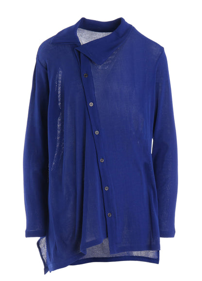 MERCERIZED RIB ASYMMETRIC CARDIGAN