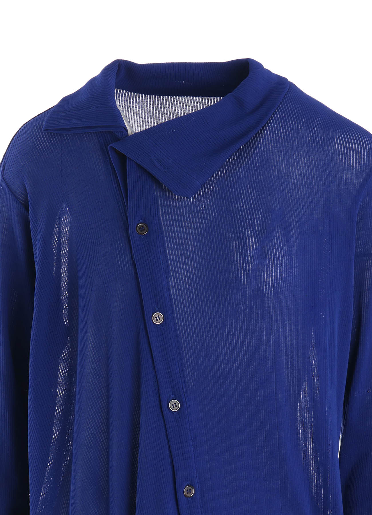 MERCERIZED RIB ASYMMETRIC CARDIGAN