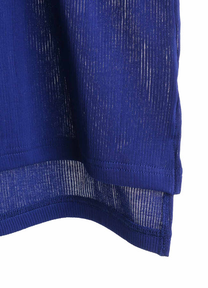 MERCERIZED RIB ASYMMETRIC CARDIGAN