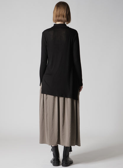 MERCERIZED RIB ASYMMETRIC CARDIGAN