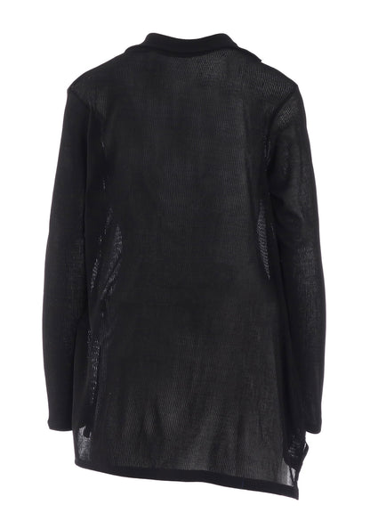 MERCERIZED RIB ASYMMETRIC CARDIGAN