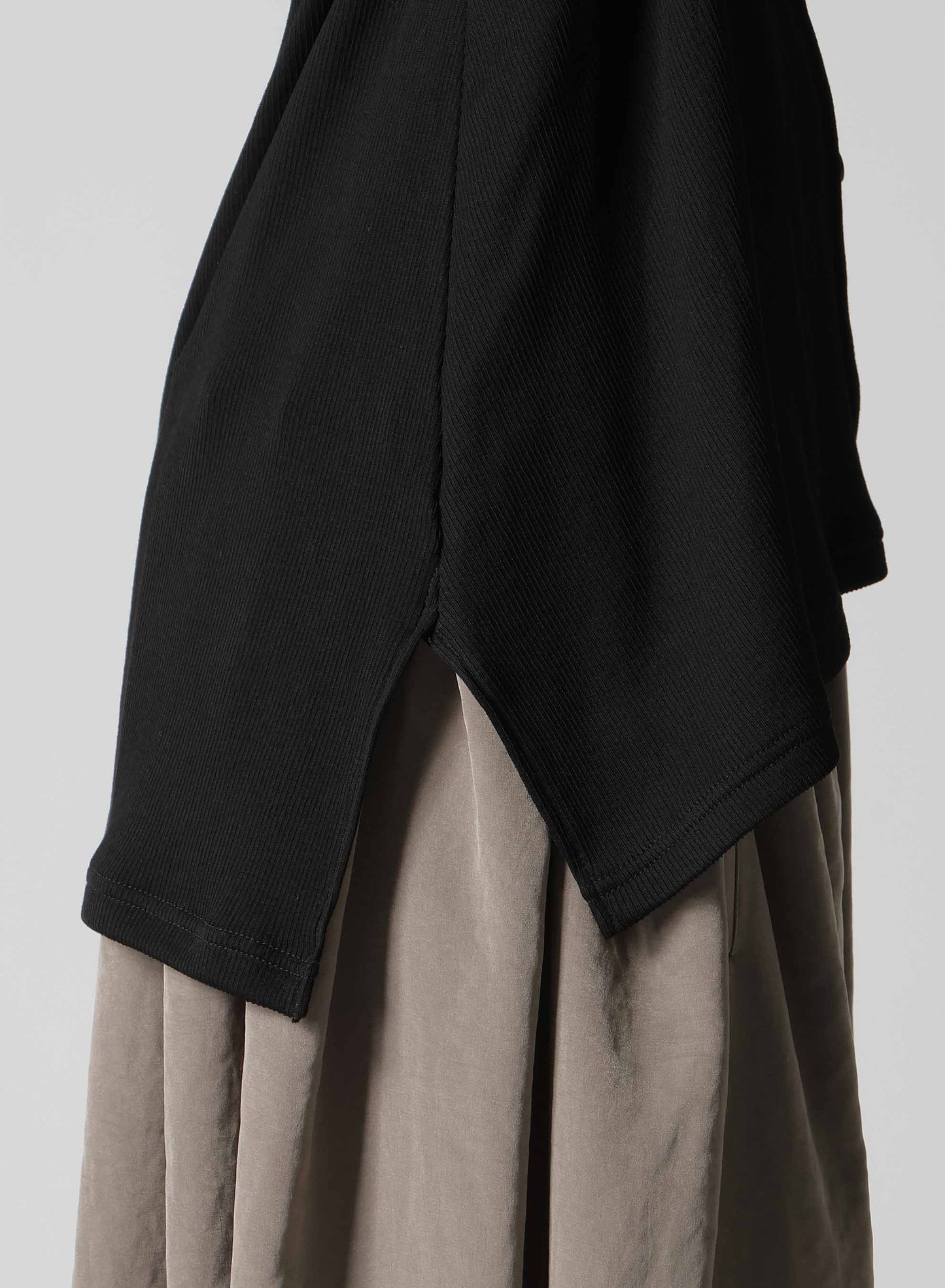 MERCERIZED RIB ASYMMETRIC CARDIGAN