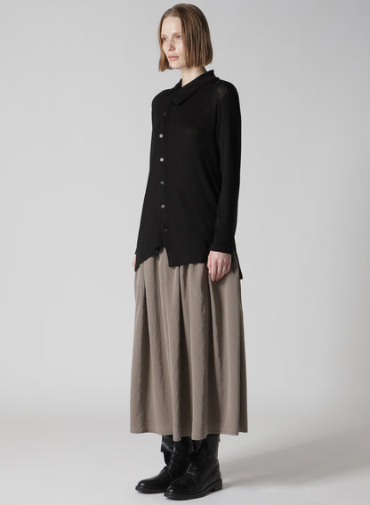 MERCERIZED RIB ASYMMETRIC CARDIGAN