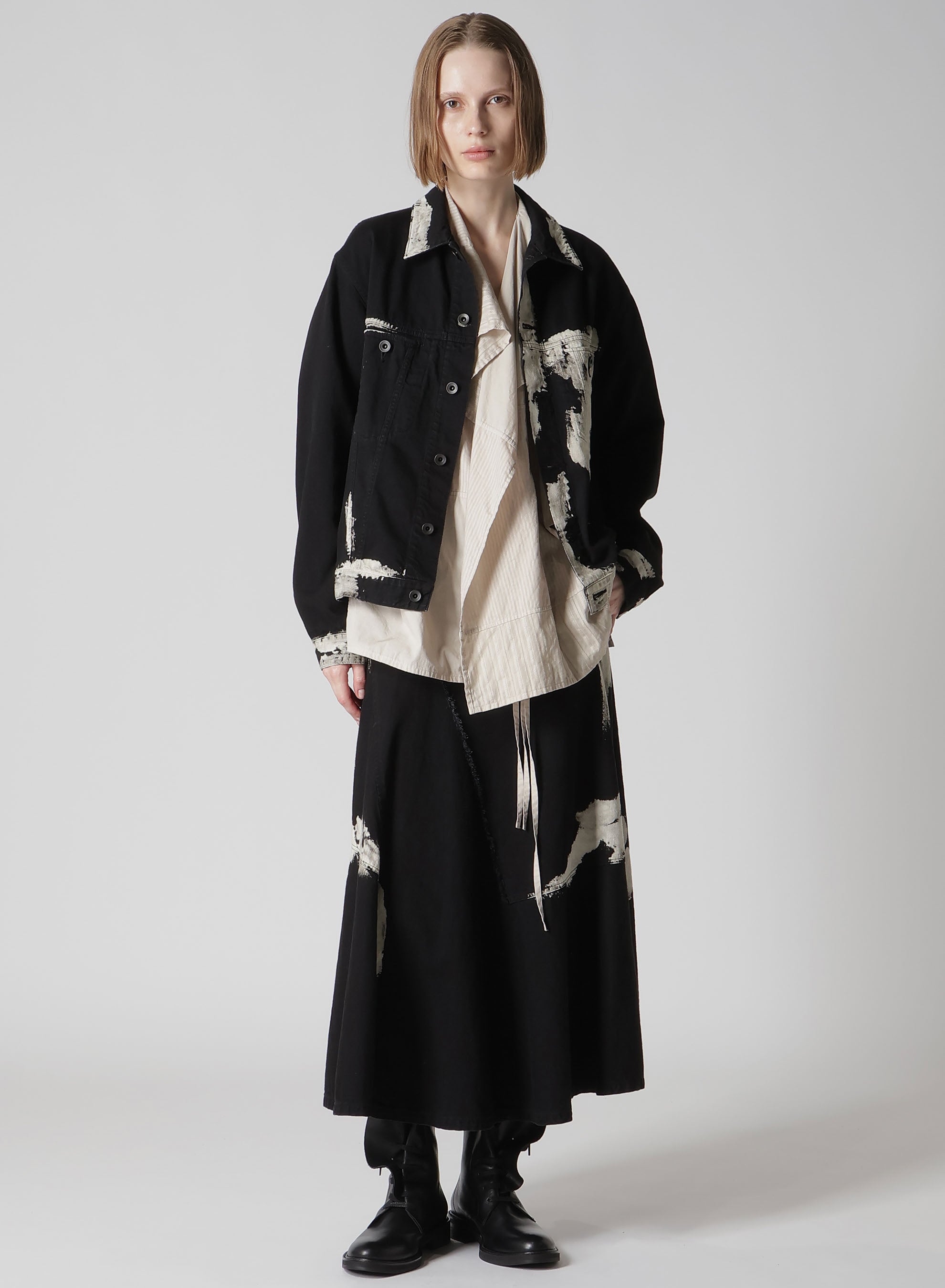 8OZ DENIM BRUSH BLEACH PANEL DENIM JACKET – THE SHOP YOHJI YAMAMOTO