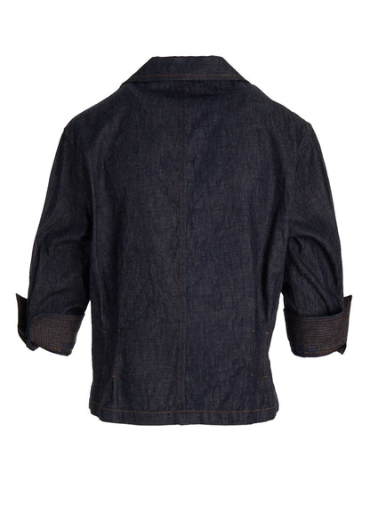 6OZ DENIM 3/4 SLEEVE BLOUSE