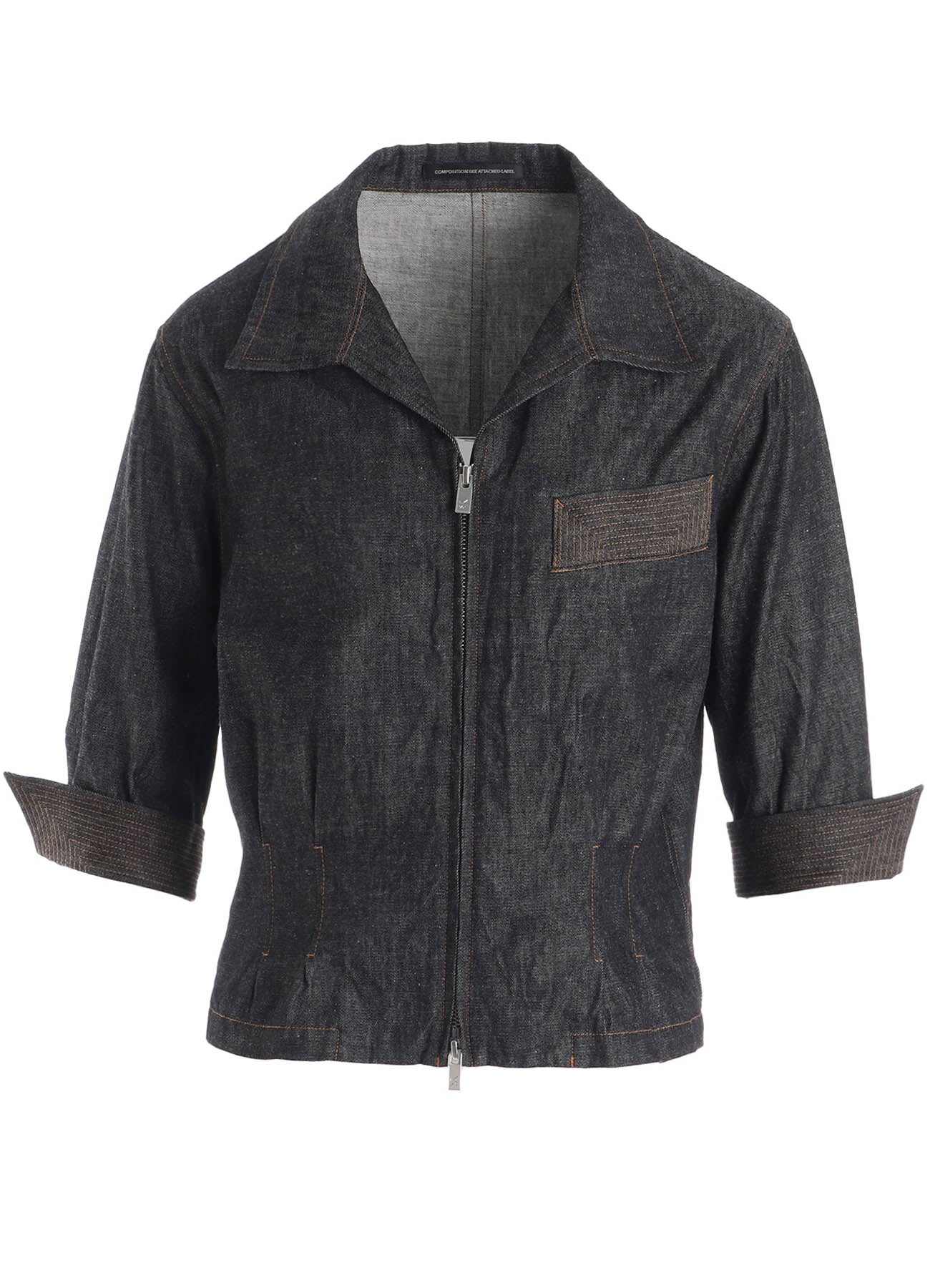 6OZ DENIM 3/4 SLEEVE BLOUSE