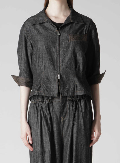 6OZ DENIM 3/4 SLEEVE BLOUSE