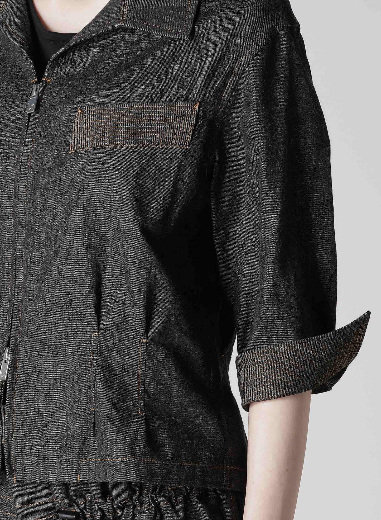 6OZ DENIM 3/4 SLEEVE BLOUSE