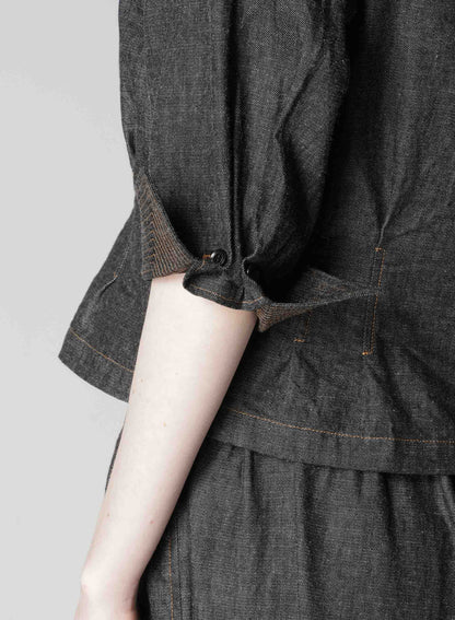 6OZ DENIM 3/4 SLEEVE BLOUSE