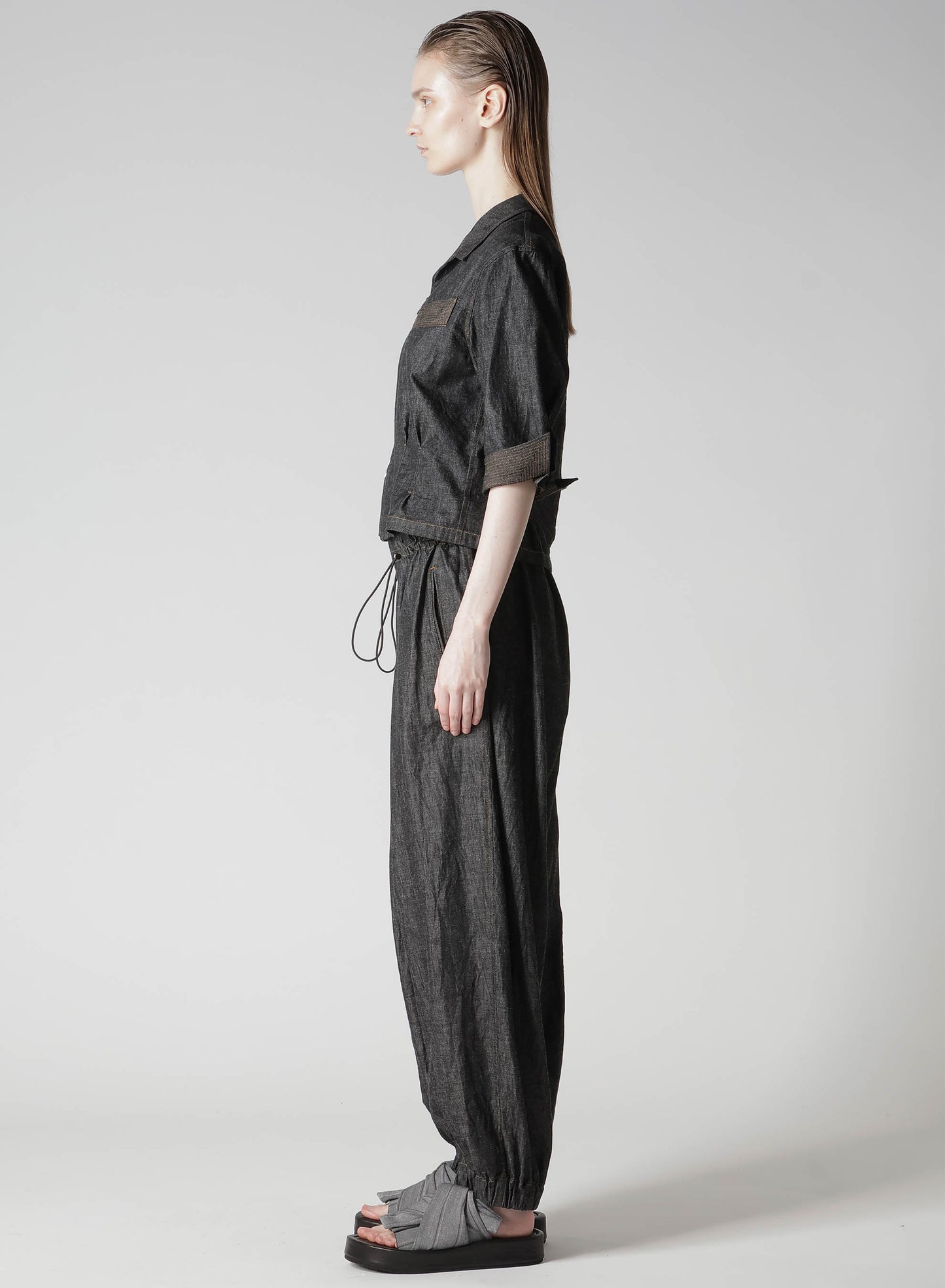 6OZ DENIM 3/4 SLEEVE BLOUSE