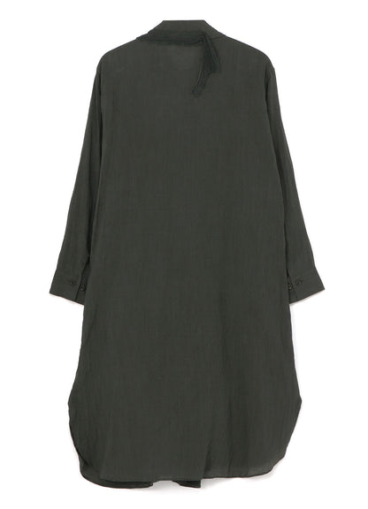 LINEN FRONT DRAPE SHIRTS DRESS