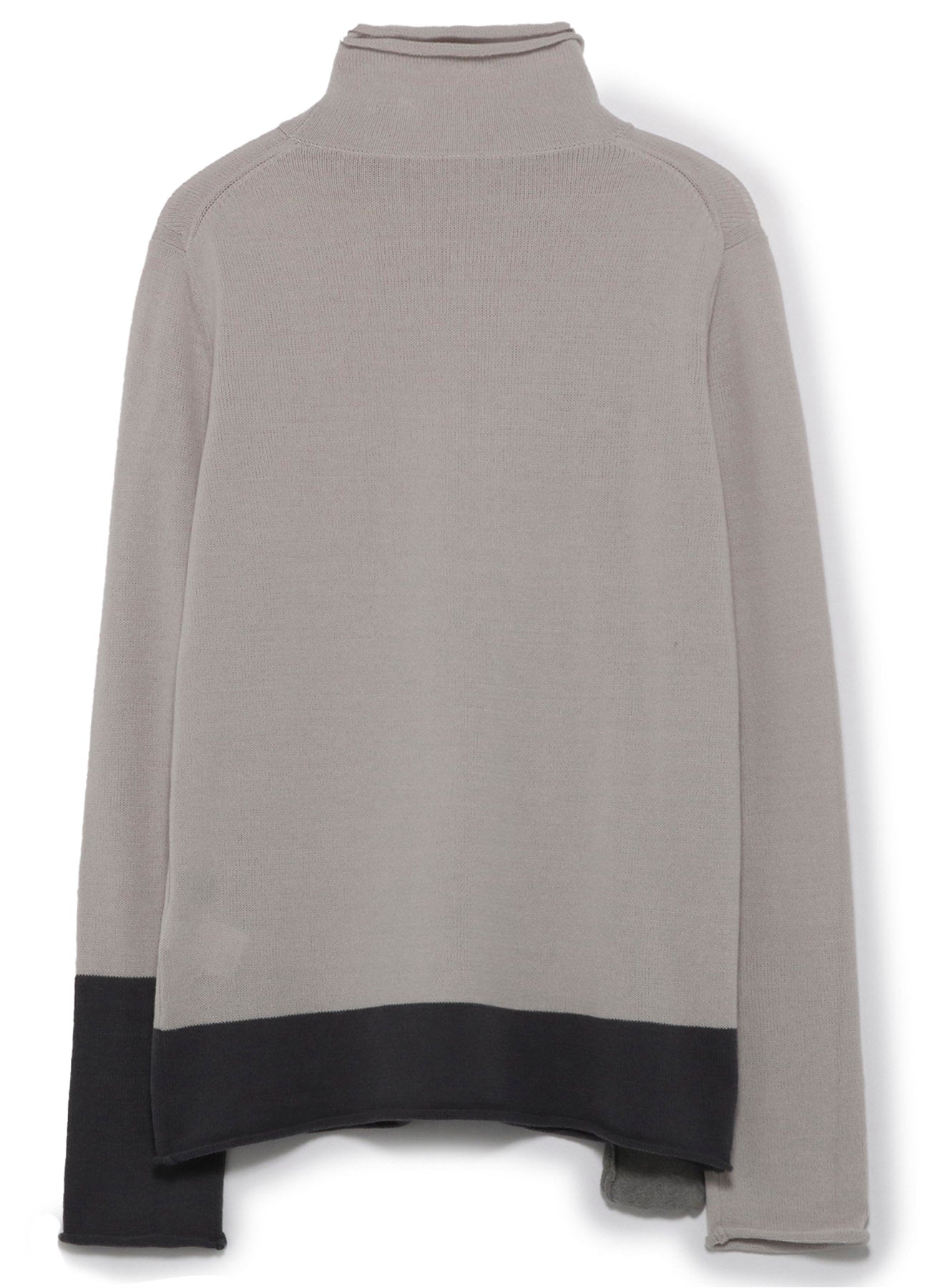 FRONT SLANT DESINED LAYERED NECK KNIT