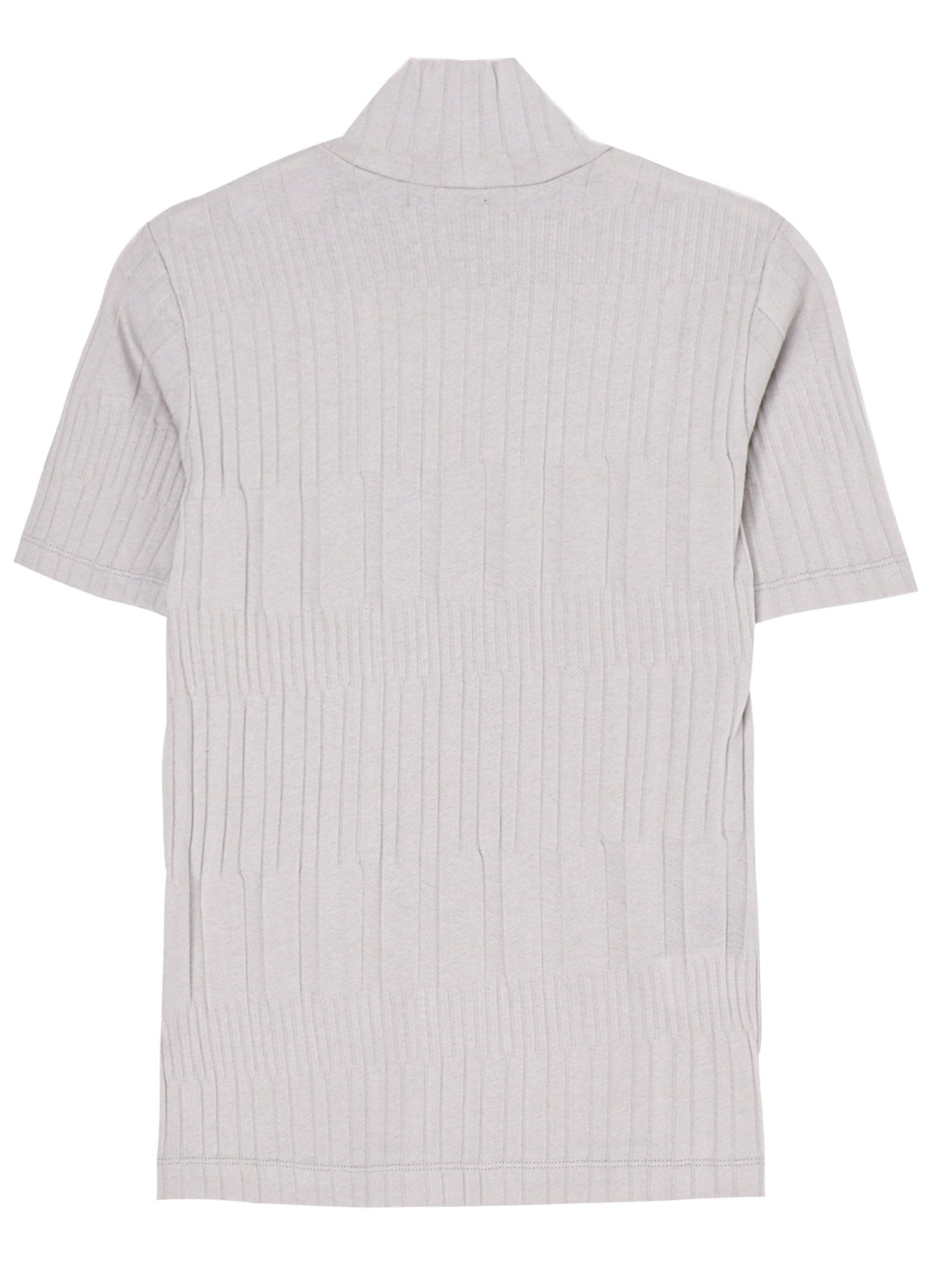 40/ COTTON HARD TWISTED WRINKLED RIBBED HIGH NECK HALF SLEEVE T