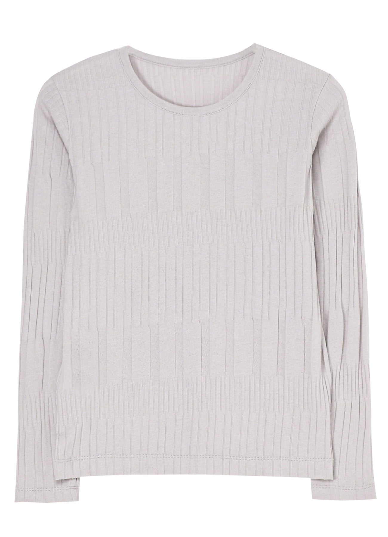 40/ COTTON HARD TWISTED WRINKLED RIBBED LONG SLEEVE T