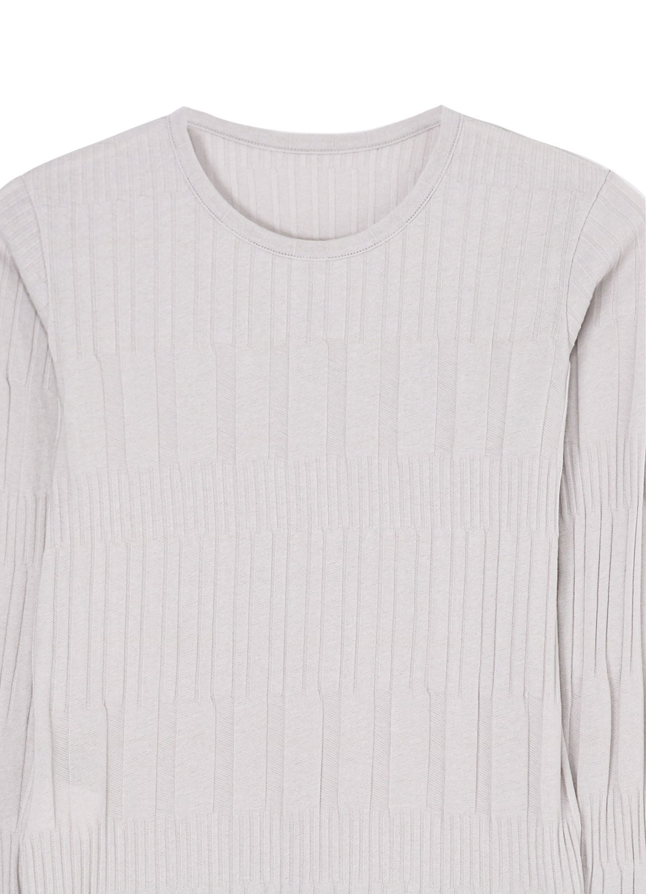 40/ COTTON HARD TWISTED WRINKLED RIBBED LONG SLEEVE T