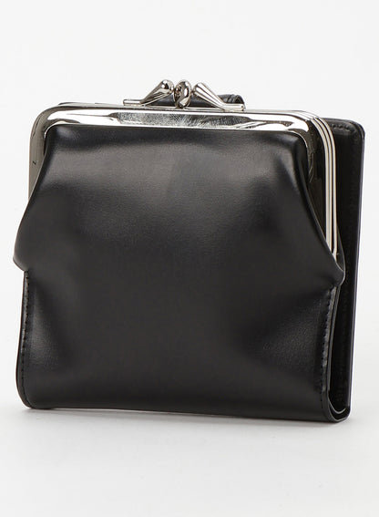 GLOSSY SMOOTH LEATHER CLASP WALLET