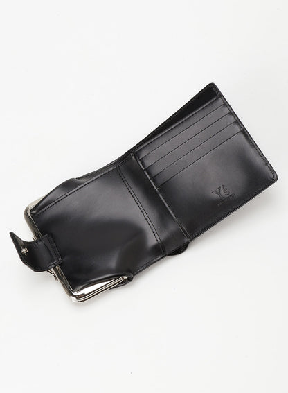 GLOSSY SMOOTH LEATHER CLASP WALLET