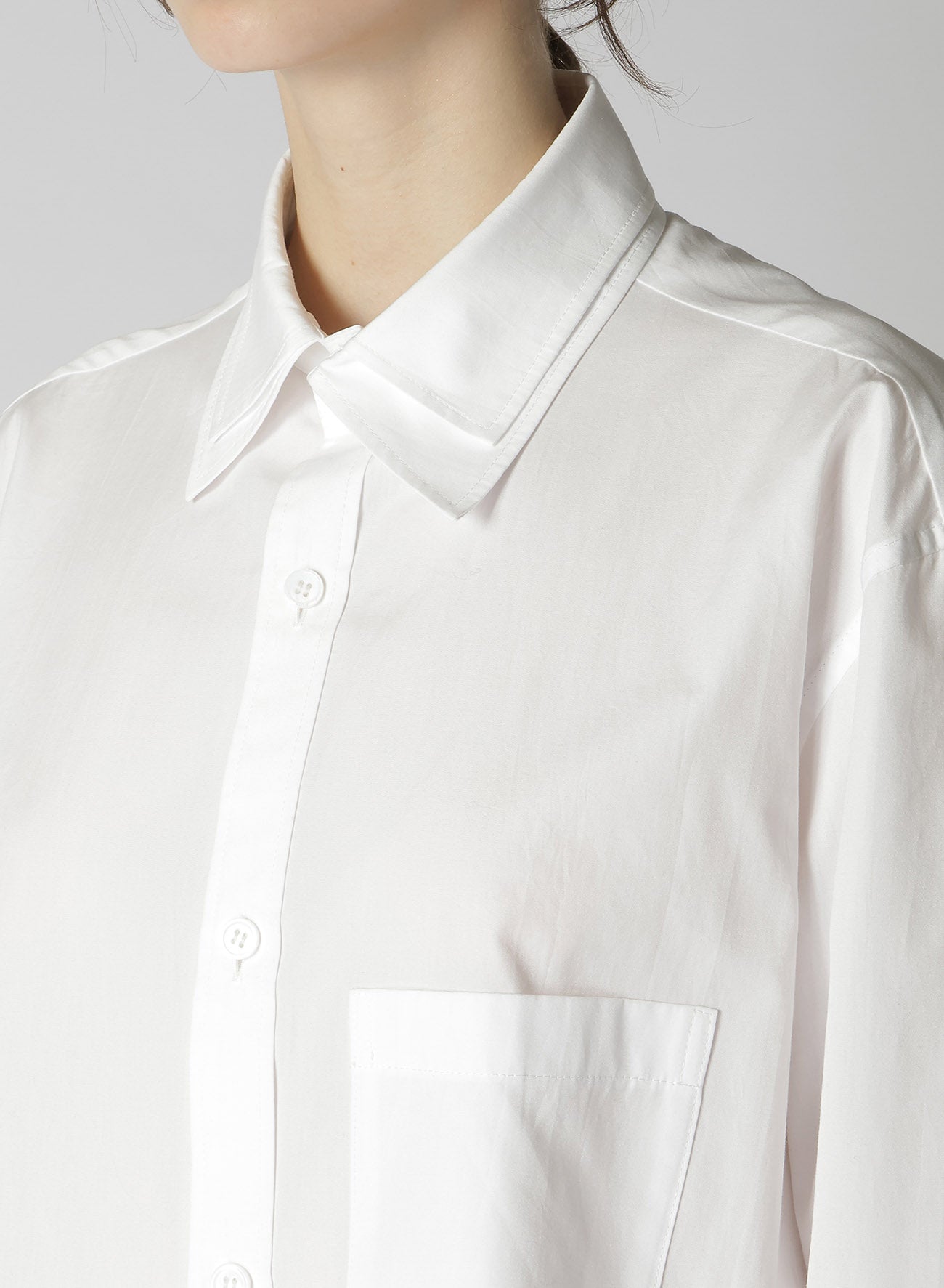 COTTON BROADCLOTH DOUBLE COLLAR SHIRT