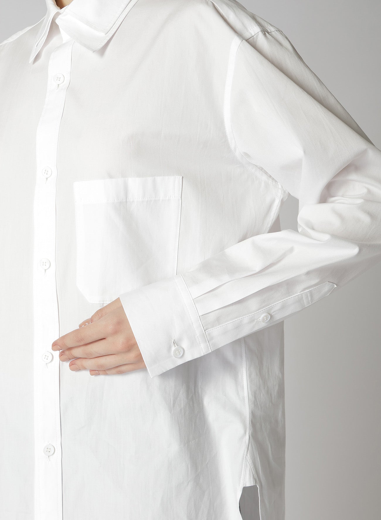 COTTON BROADCLOTH DOUBLE COLLAR SHIRT