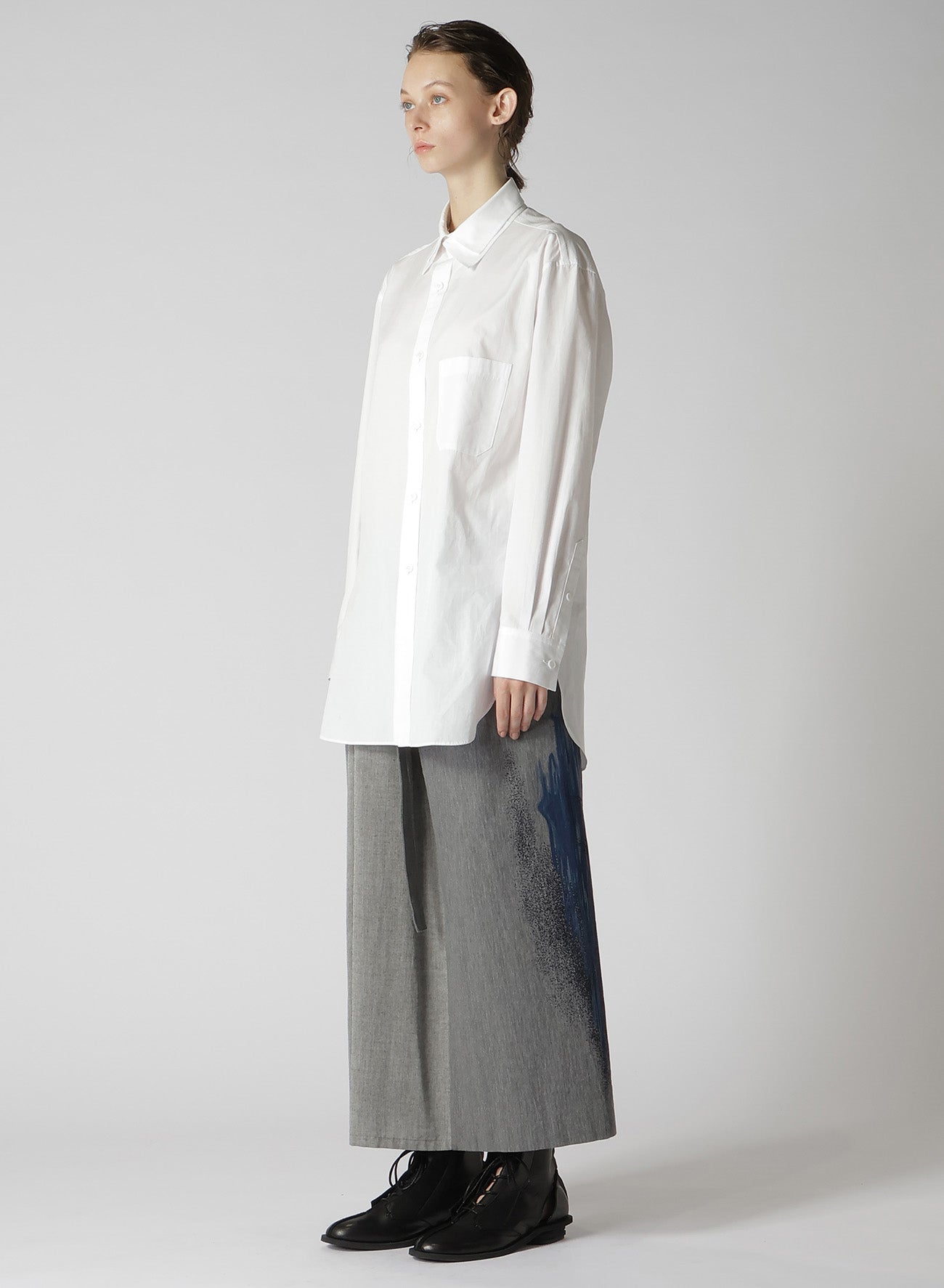 COTTON BROADCLOTH DOUBLE COLLAR SHIRT