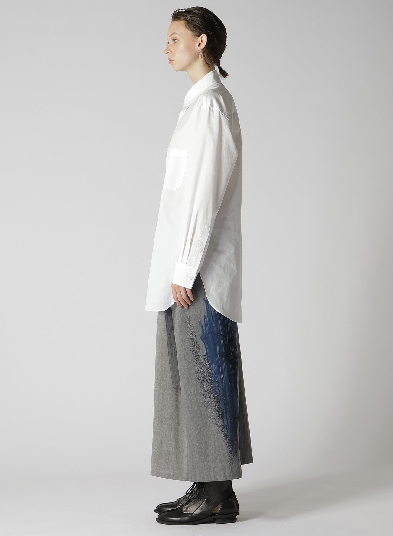 COTTON BROADCLOTH DOUBLE COLLAR SHIRT