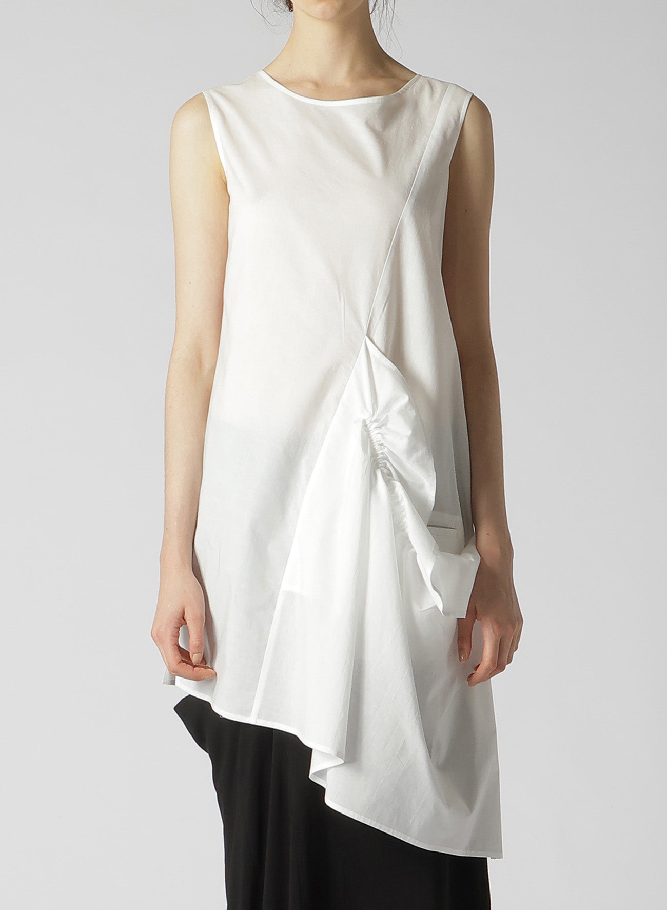 COTTON LAWN GATHERED BLOUSE