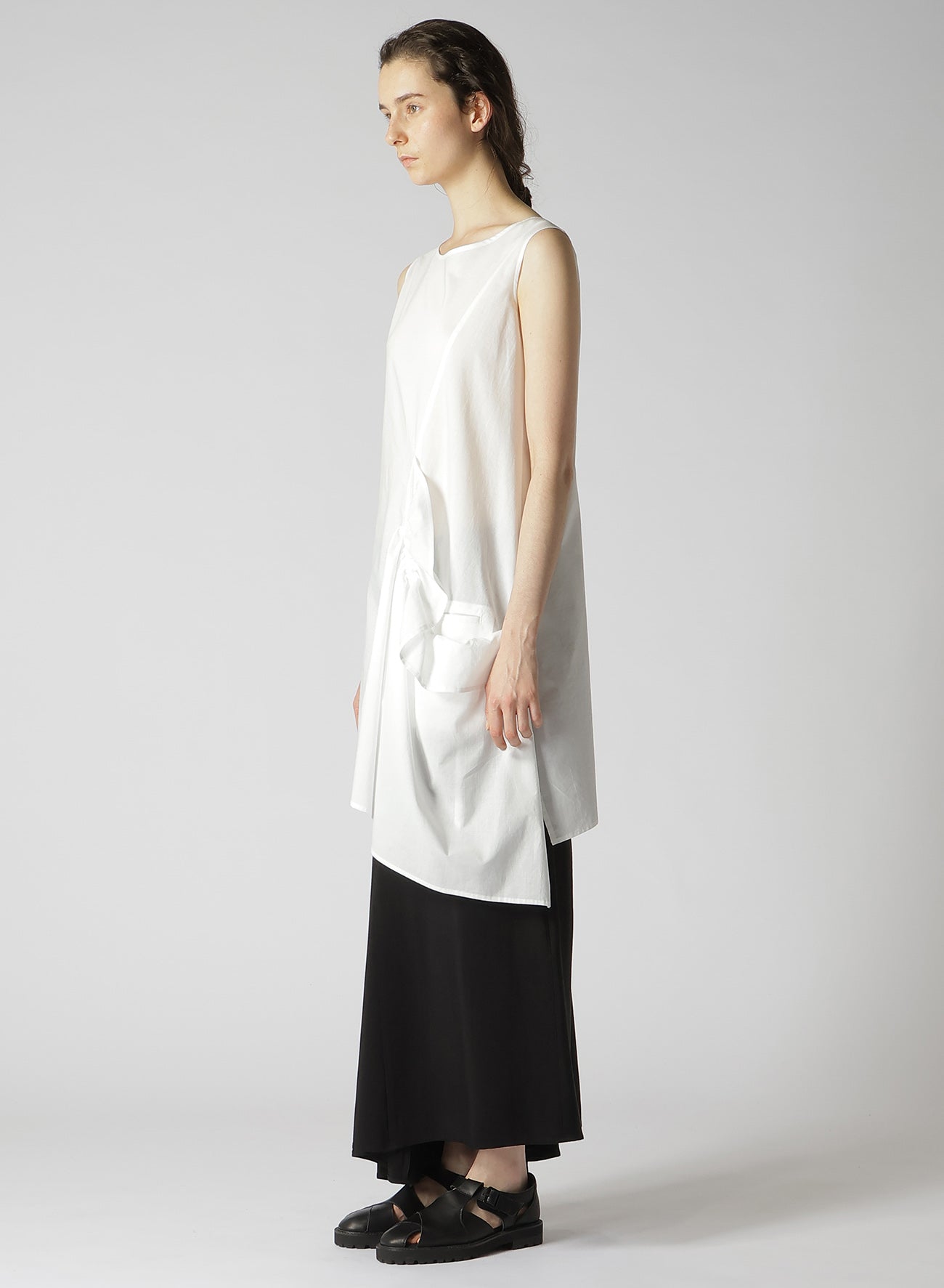 COTTON LAWN GATHERED BLOUSE