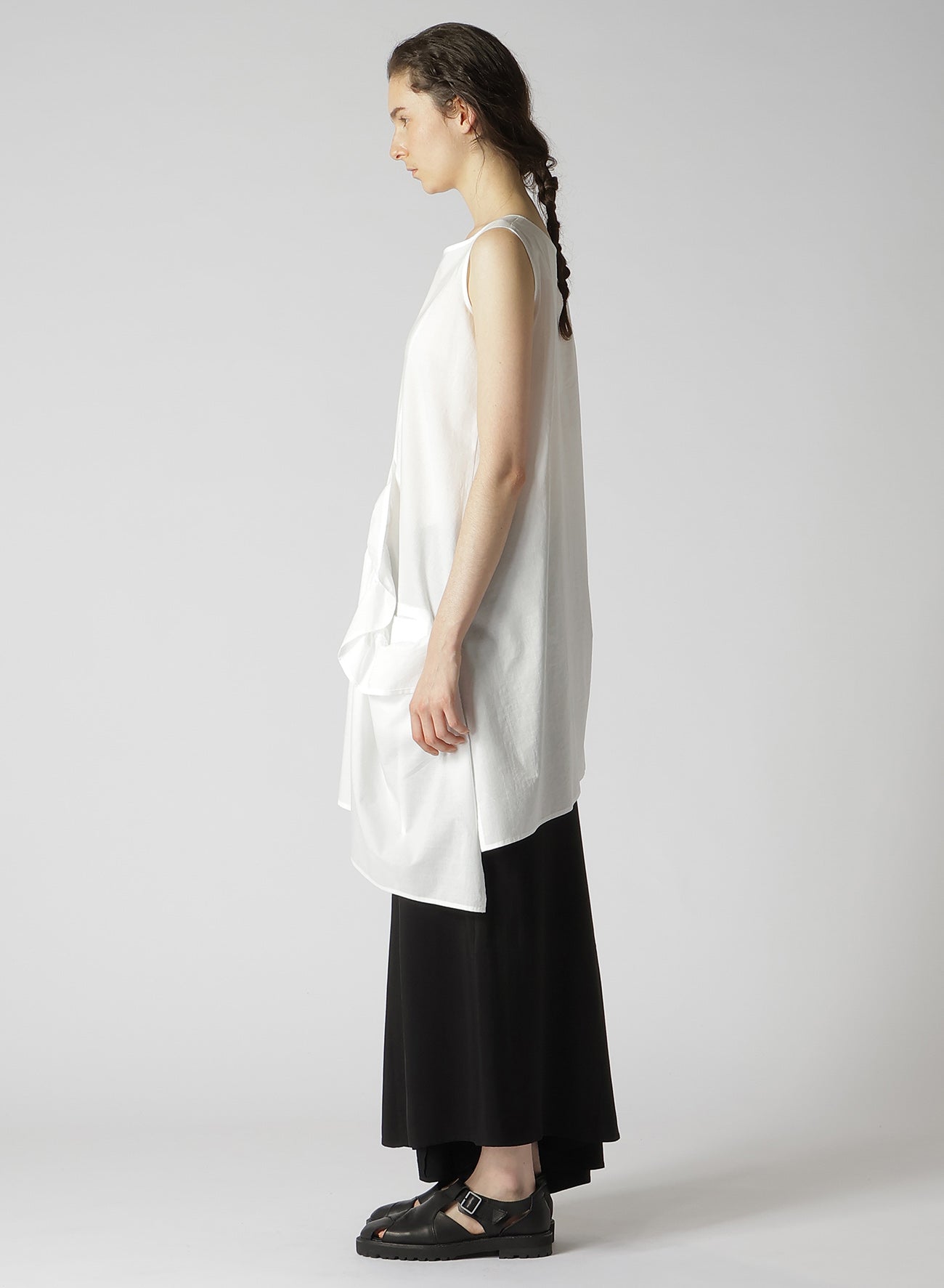 COTTON LAWN GATHERED BLOUSE