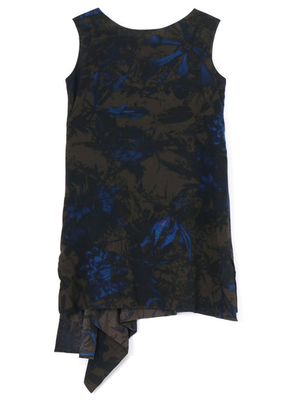 WITHERING FLOWER FRONT SLIT LONG BLOUSE