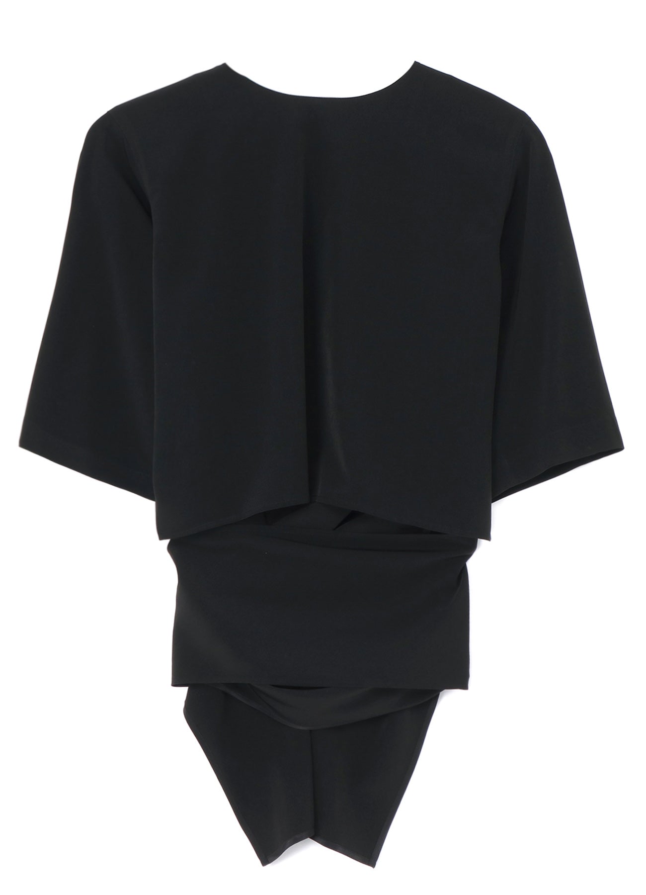 TRIACETATE/POLYESTER WAIST WRAP BLOUSE