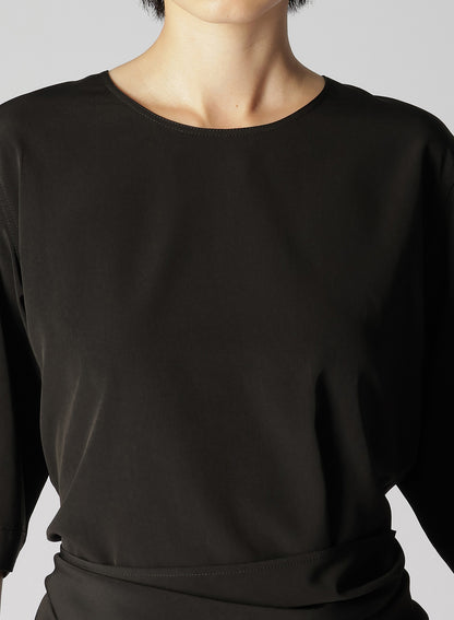 TRIACETATE/POLYESTER WAIST WRAP BLOUSE